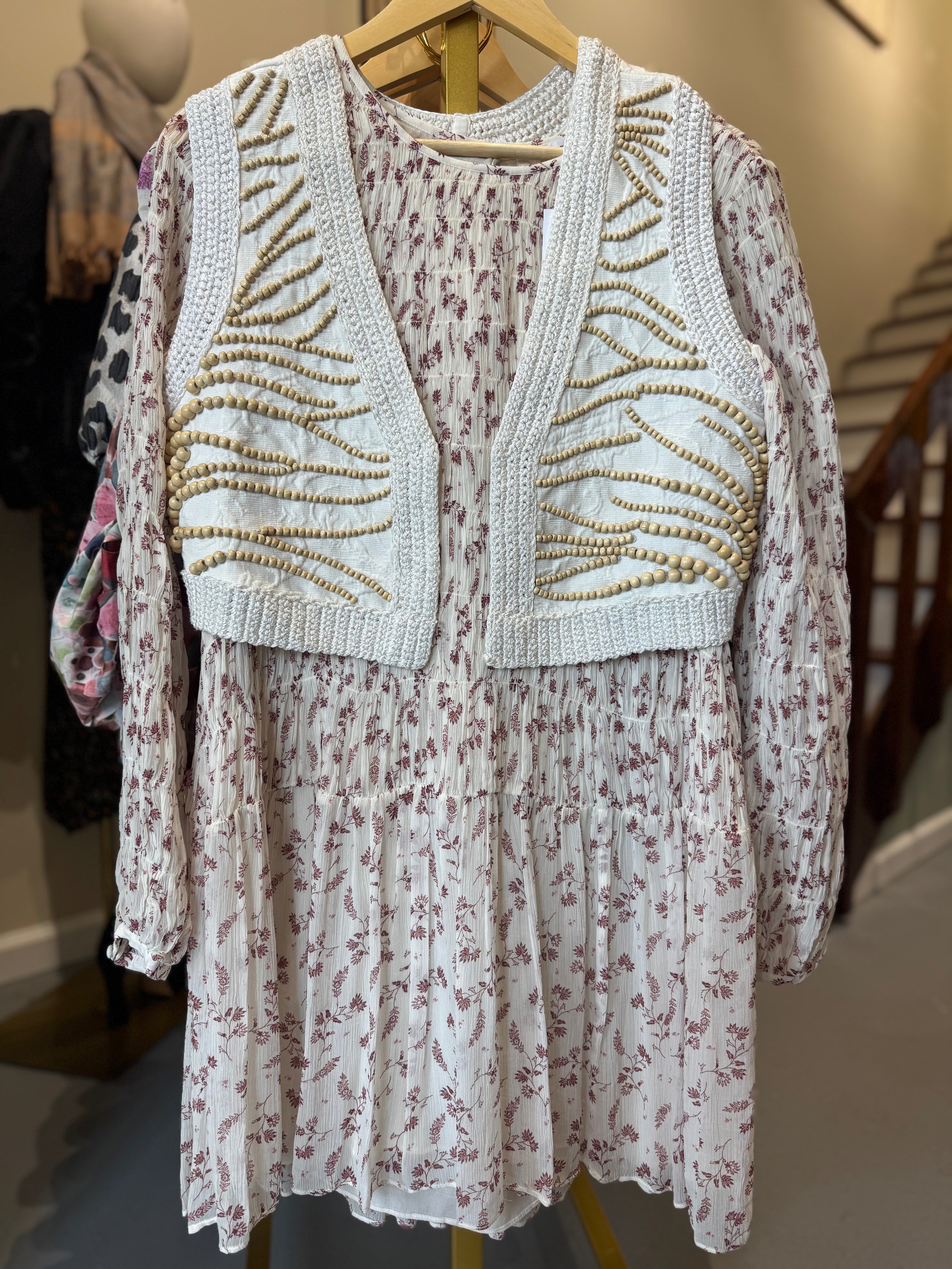 FRAME Floral LS Dress sz M