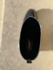 Saint Laurent Shoes 39 Black Patent Leather Riding Boots