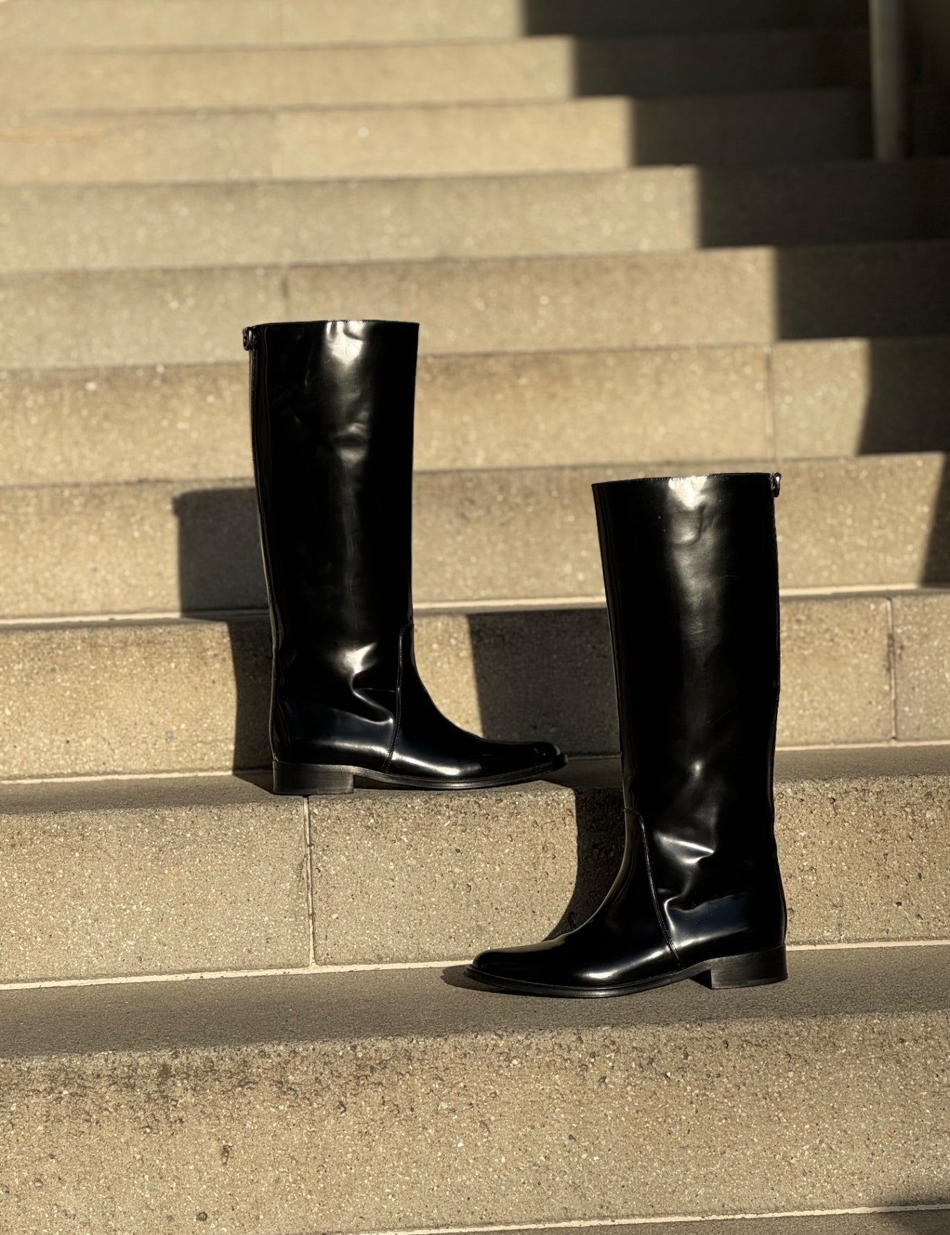Saint Laurent Shoes 39 Black Patent Leather Riding Boots