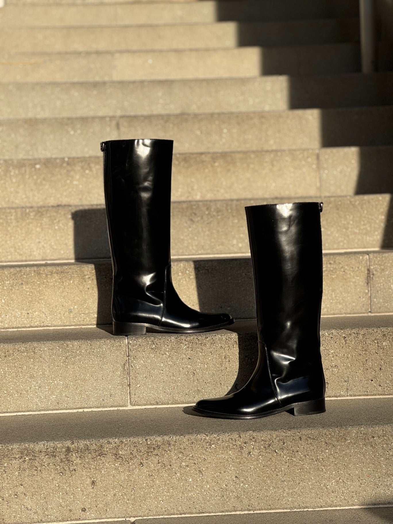 Saint Laurent Shoes 39 Black Patent Leather Riding Boots