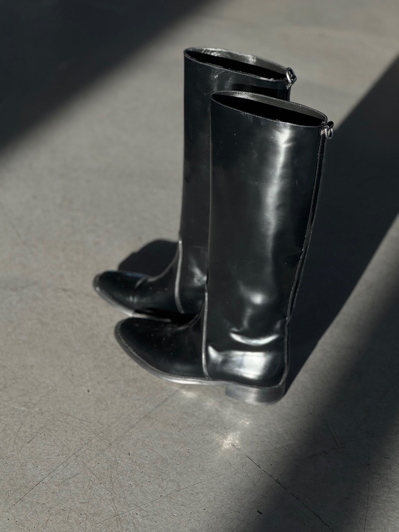 Saint Laurent Shoes 39 Black Patent Leather Riding Boots