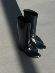 Saint Laurent Shoes 39 Black Patent Leather Riding Boots