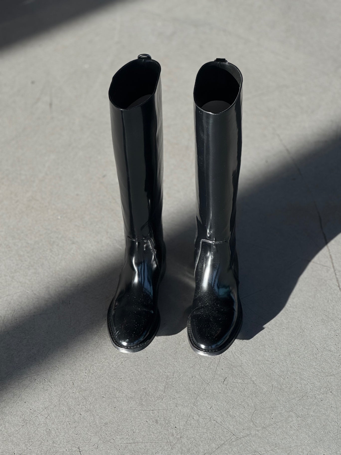 Saint Laurent Shoes 39 Black Patent Leather Riding Boots
