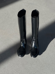 Saint Laurent Shoes 39 Black Patent Leather Riding Boots