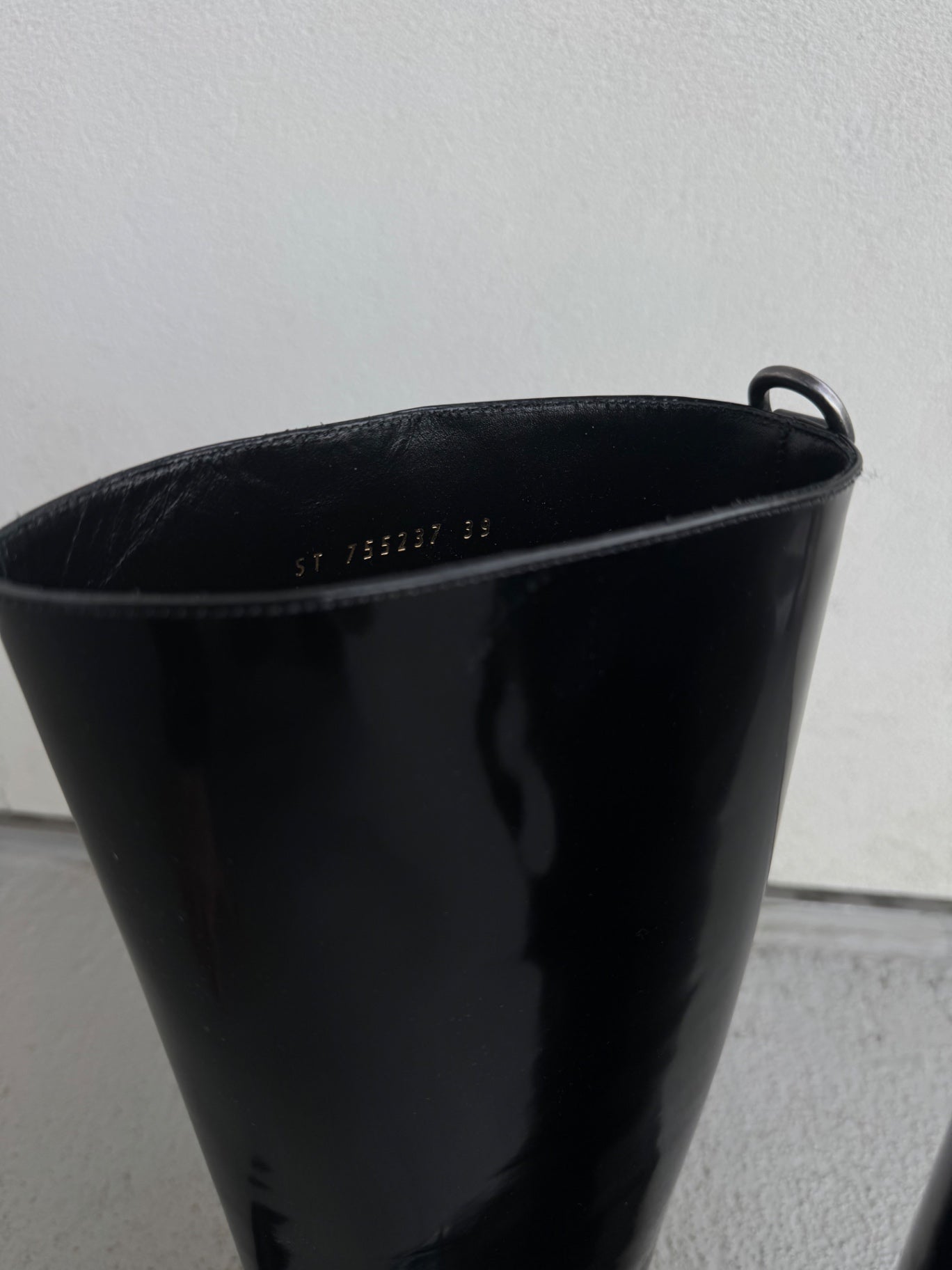 Saint Laurent Shoes 39 Black Patent Leather Riding Boots