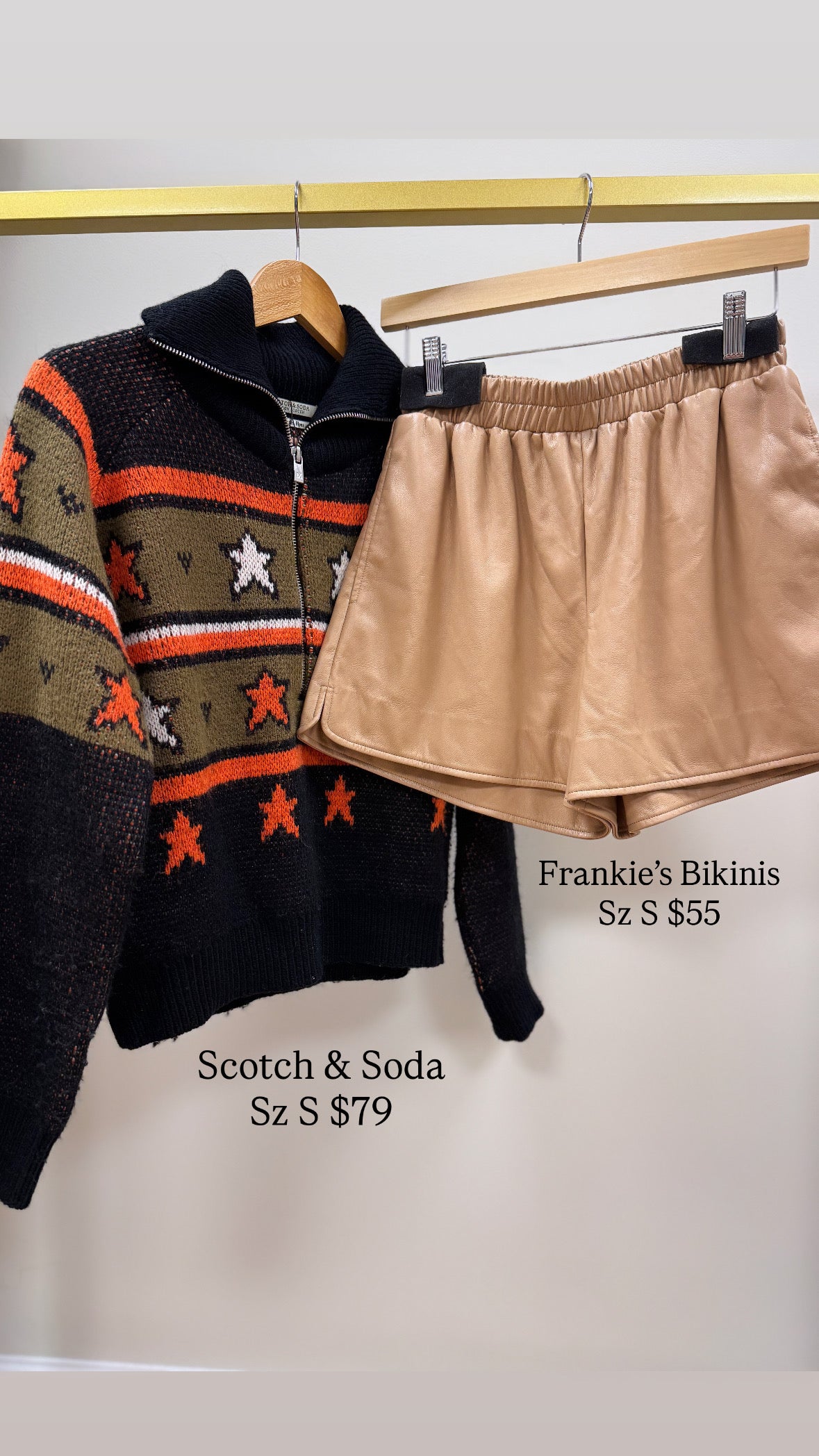 FRANKIE BIKINI FAUX LEATHER SHORS SZ S