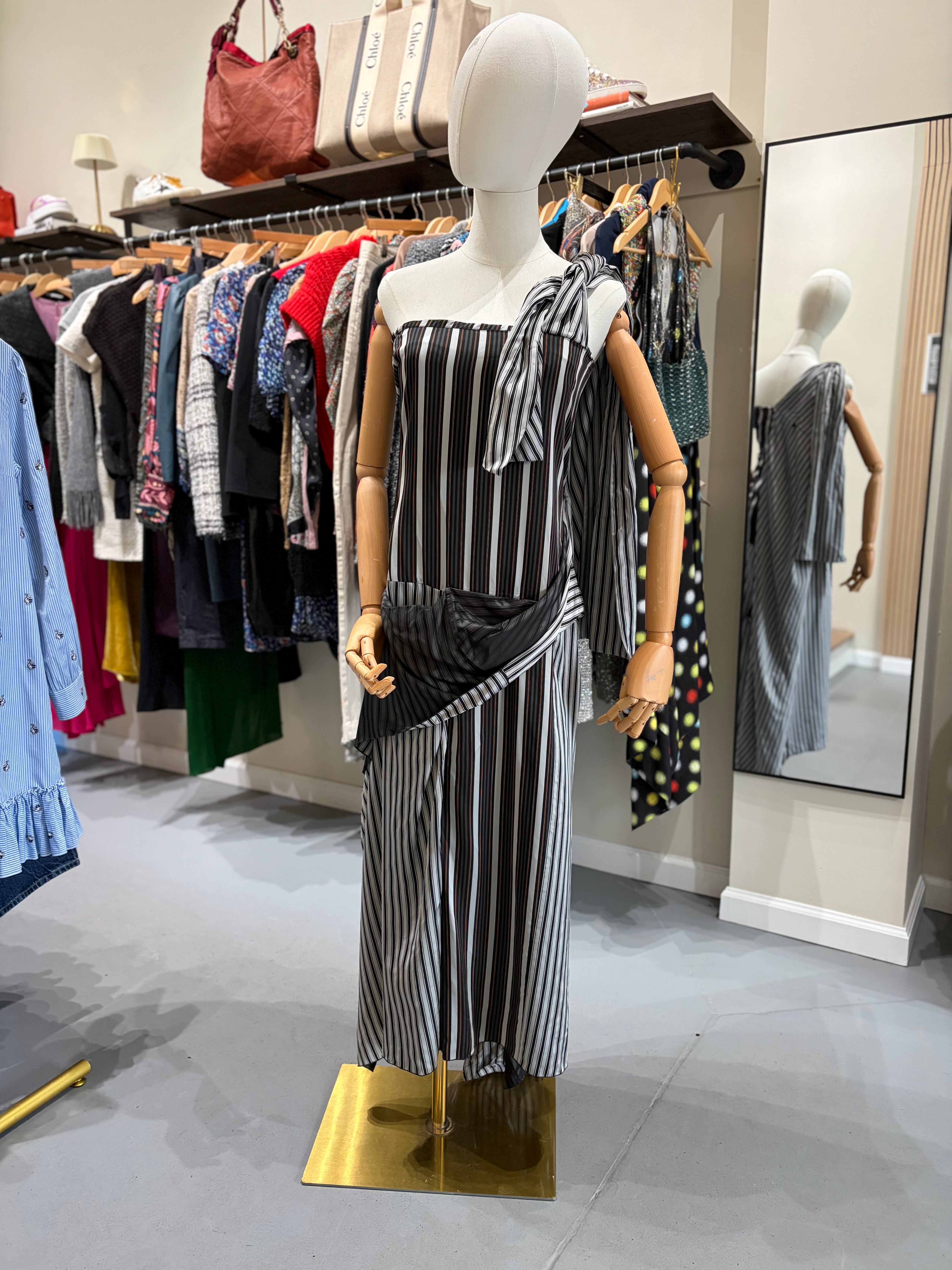 Joseph Striped Long Dress sz M