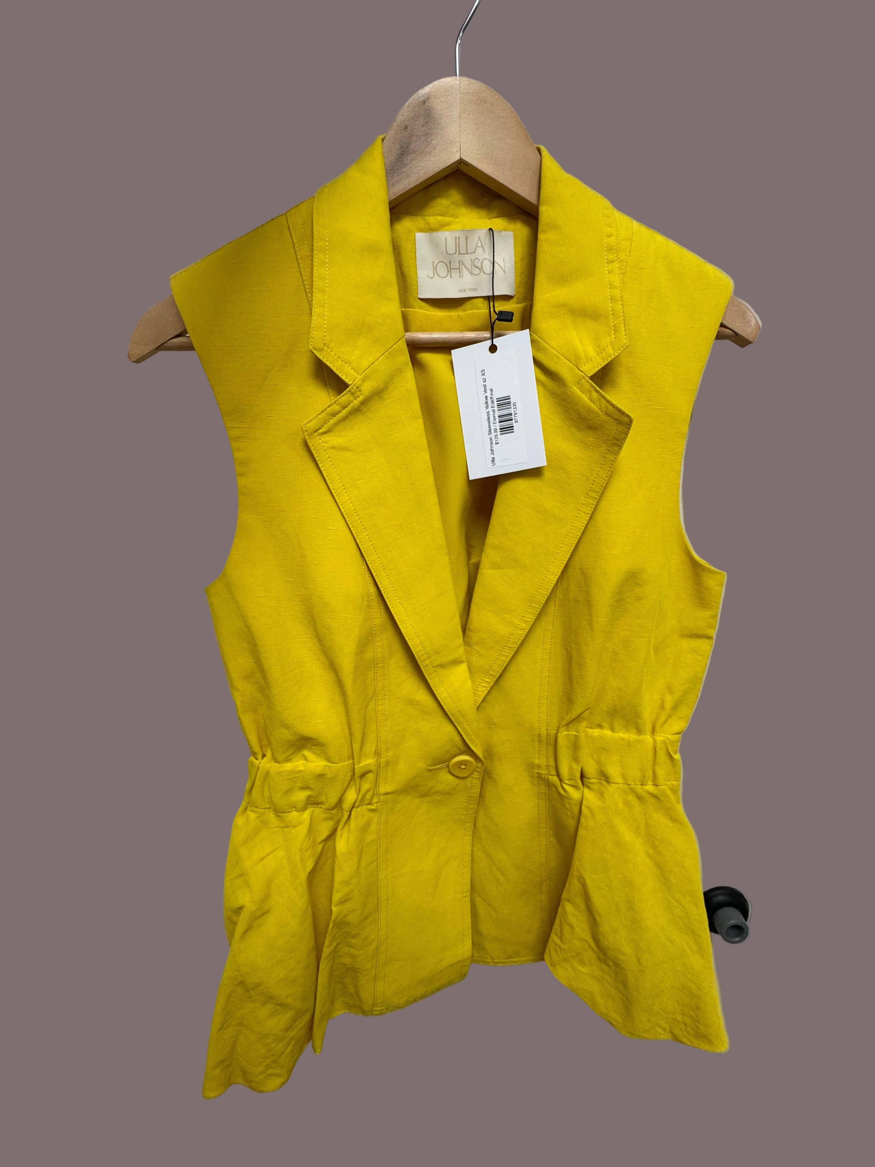 Ulla Johnson Sleeveless Yellow Vest sz XS